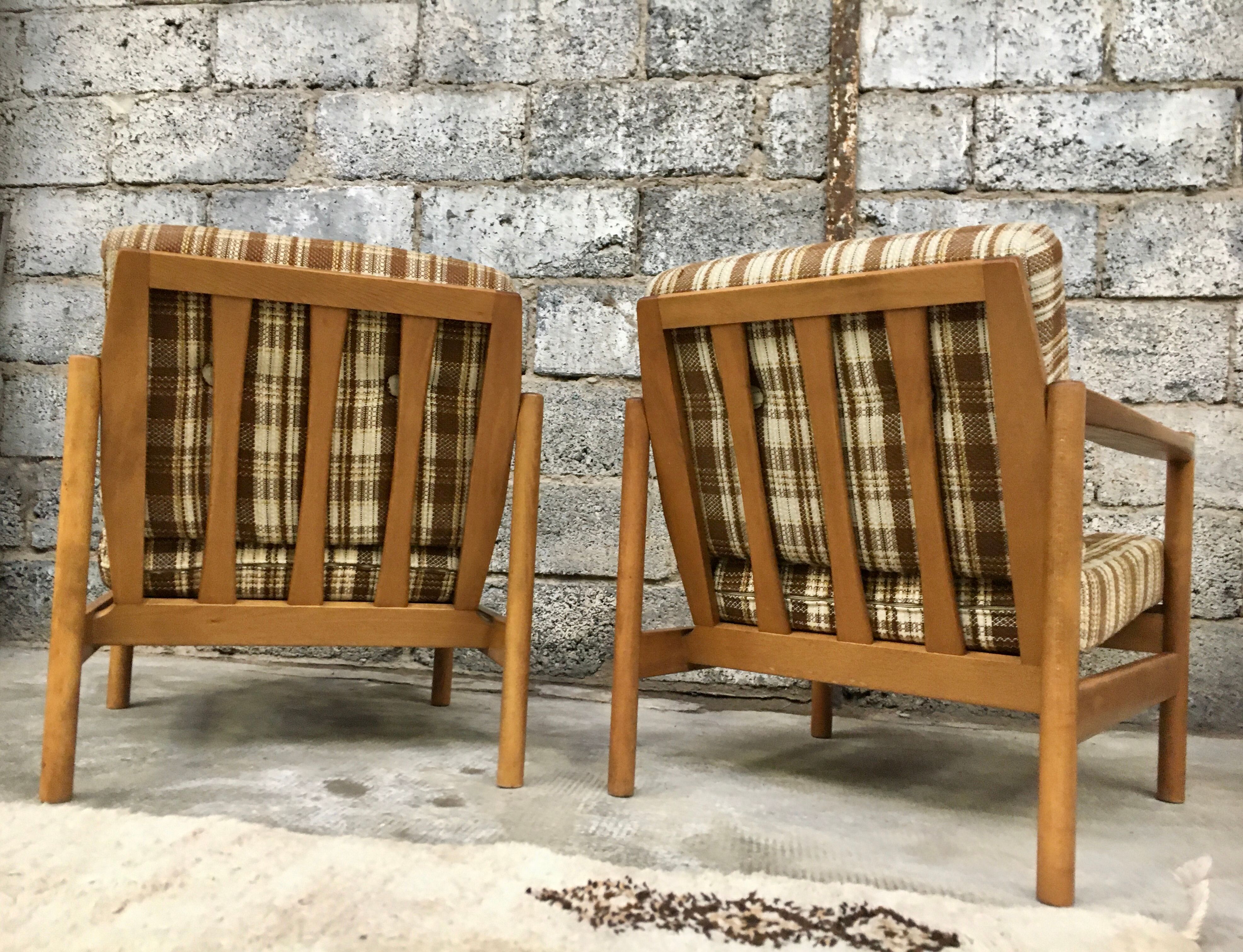 Pair of Scandinavian armchair fabric tiles