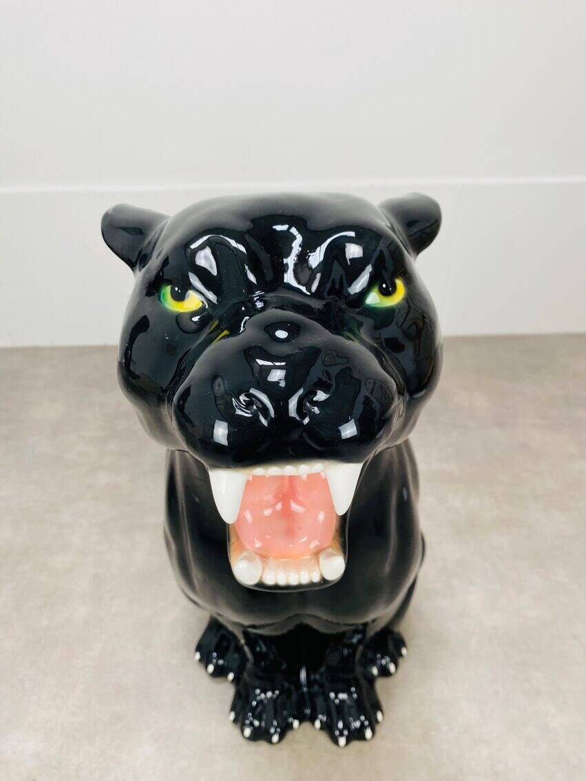 Black panther in ceramic floor 76 cm