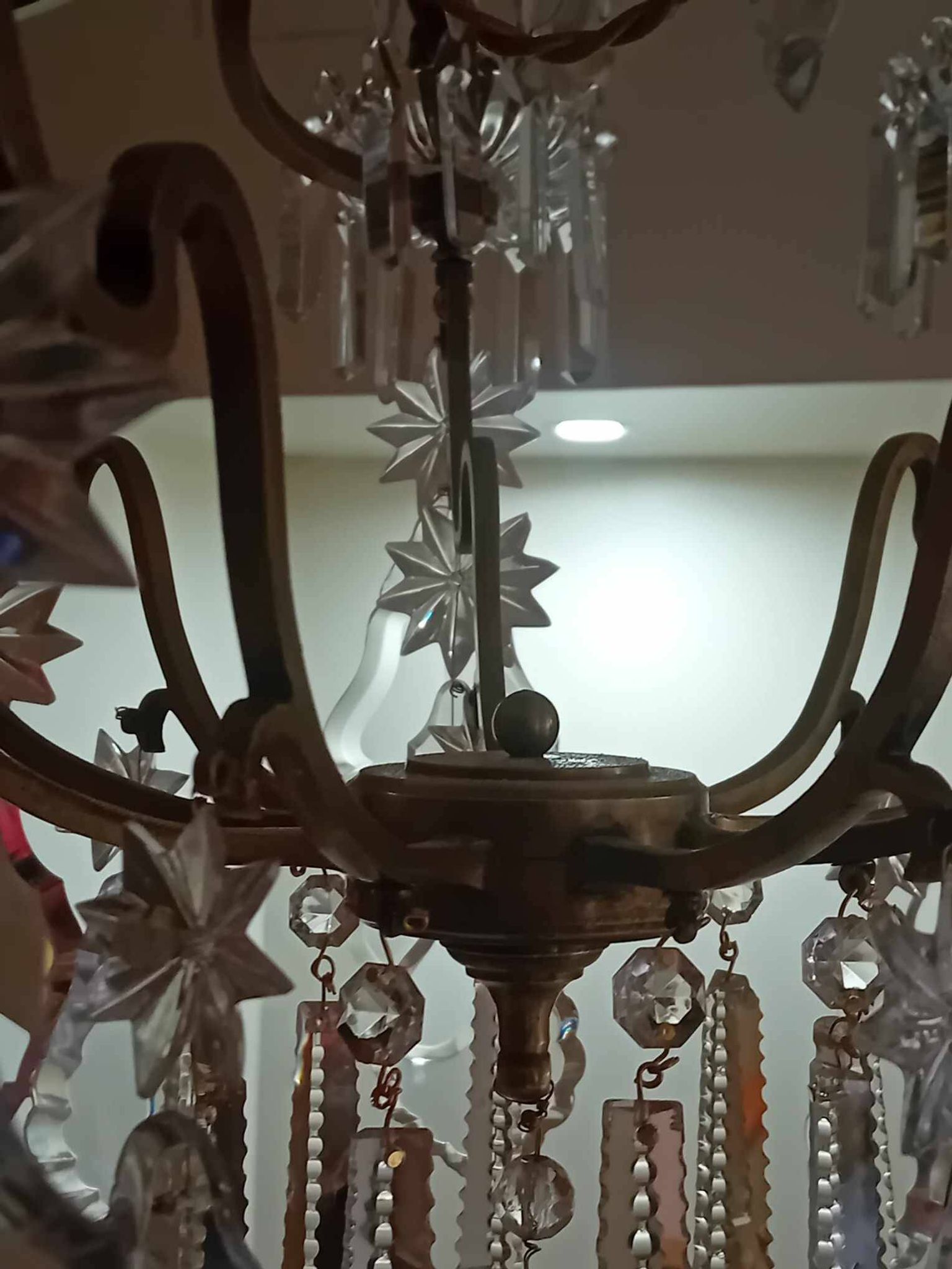 Large crystal chandelier from the 1st half of the 20th century.