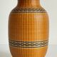 VINTAGE Woven Bamboo and Fine Porcelain VASE