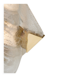 Paire de grandes appliques murales angulaires en verre Murano par Hillebrand, Allemagne, années 1960