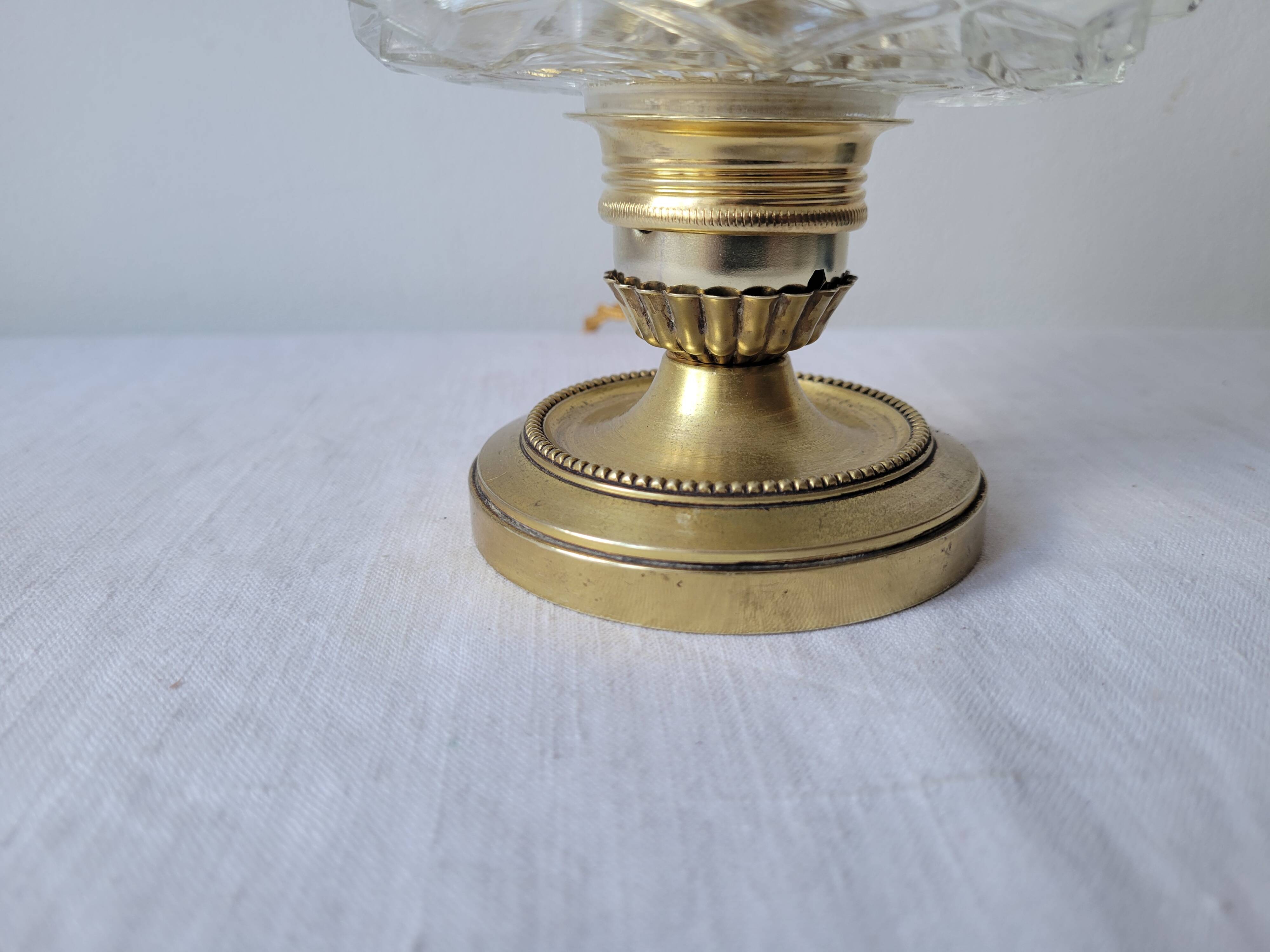 Brass and glass lamp