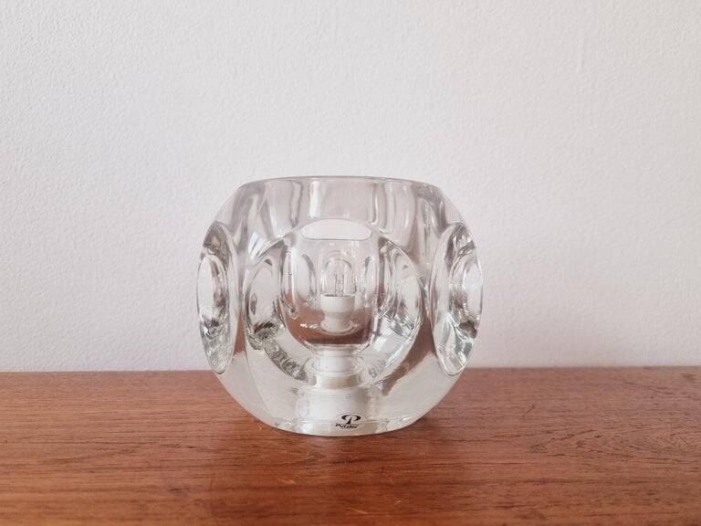 Midcentury Table Lamp Peill & Putzler Ice Cube Glass, Germany, 1970s