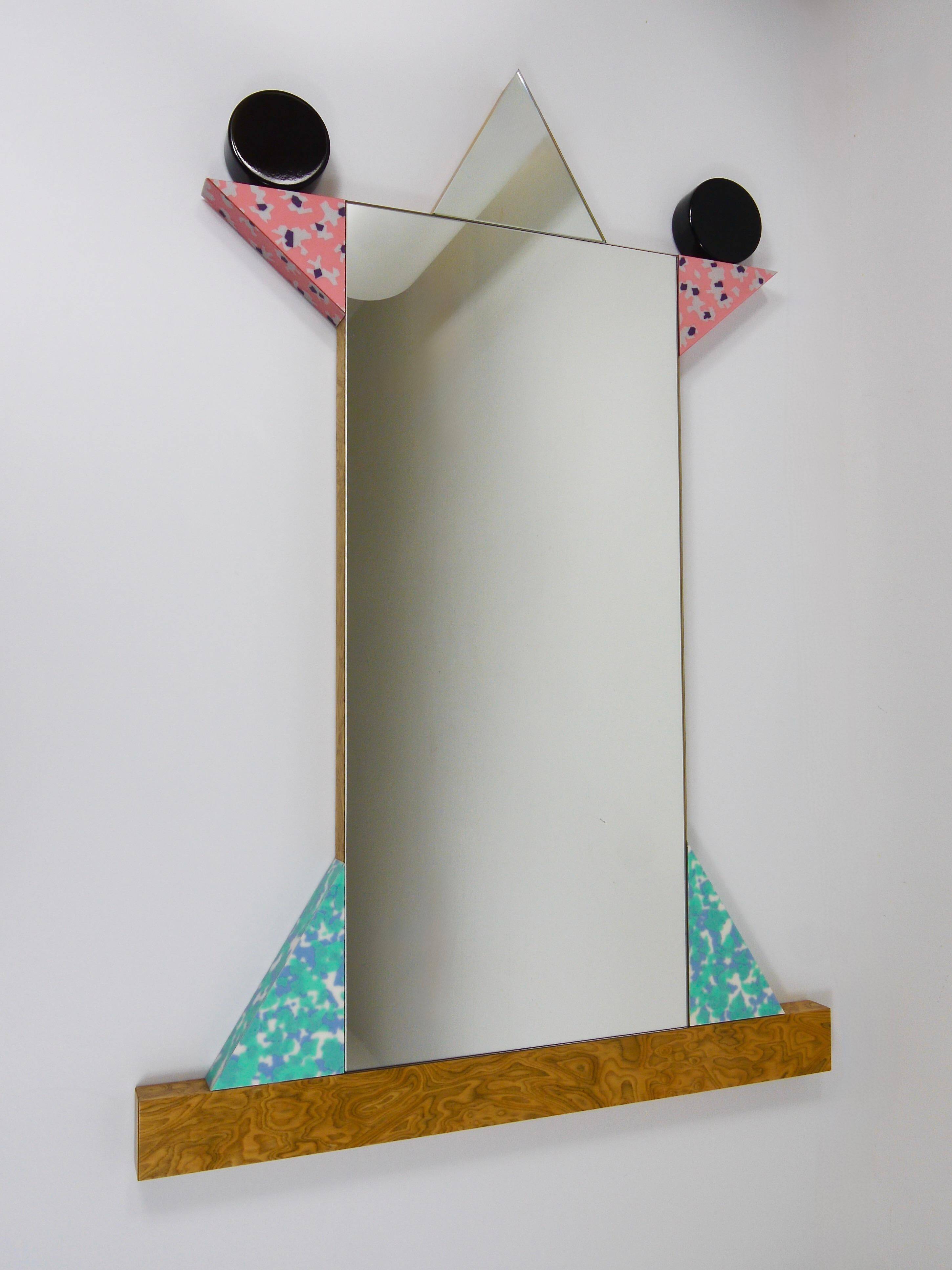 Ettore Sottsass Memphis Milano Diva Wall Mirror Vintage, Italy, 1984