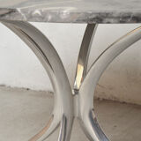 Chrome and marble table, Italy 1970