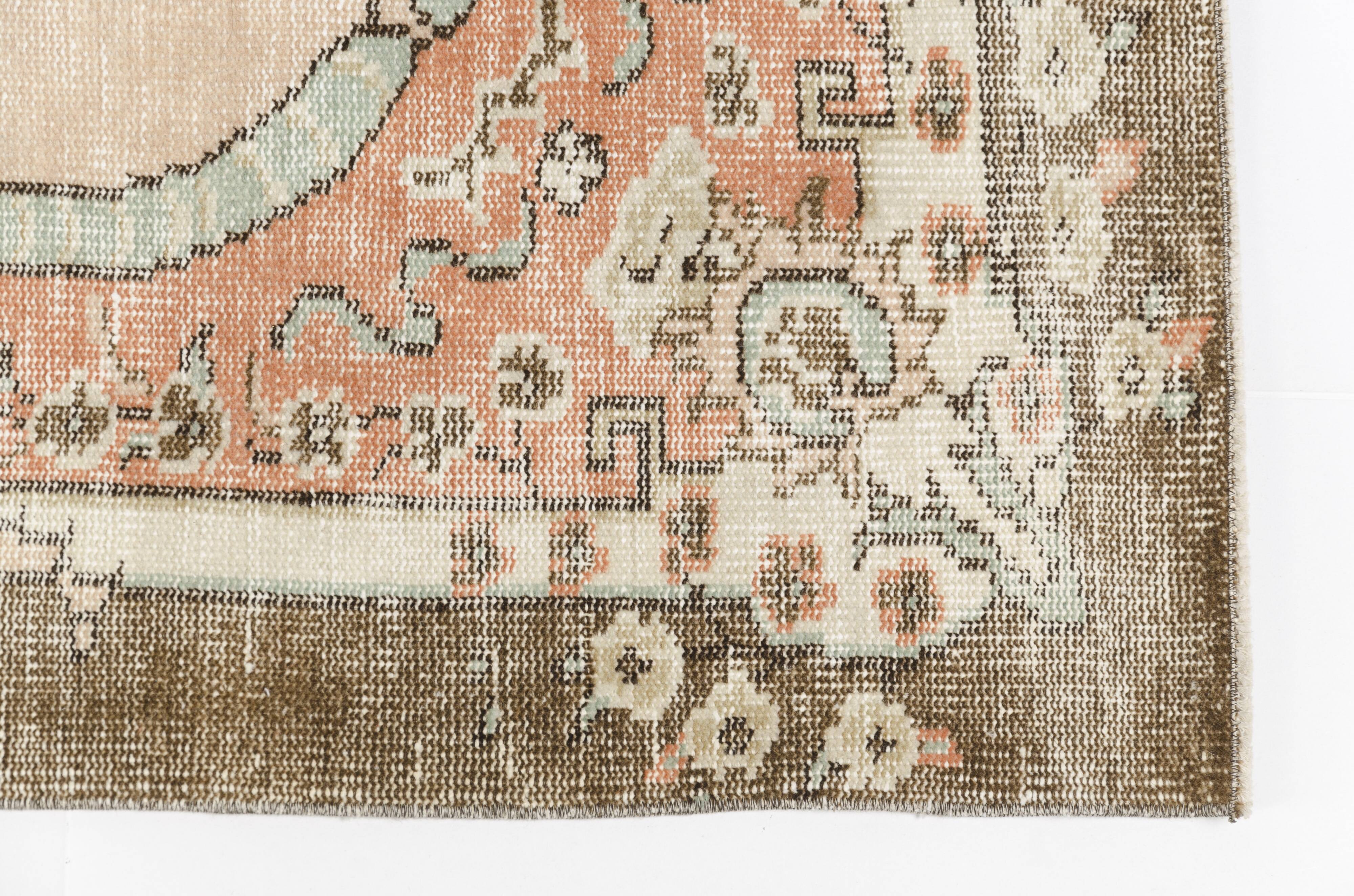 Geometric Handknotted Wool Rug