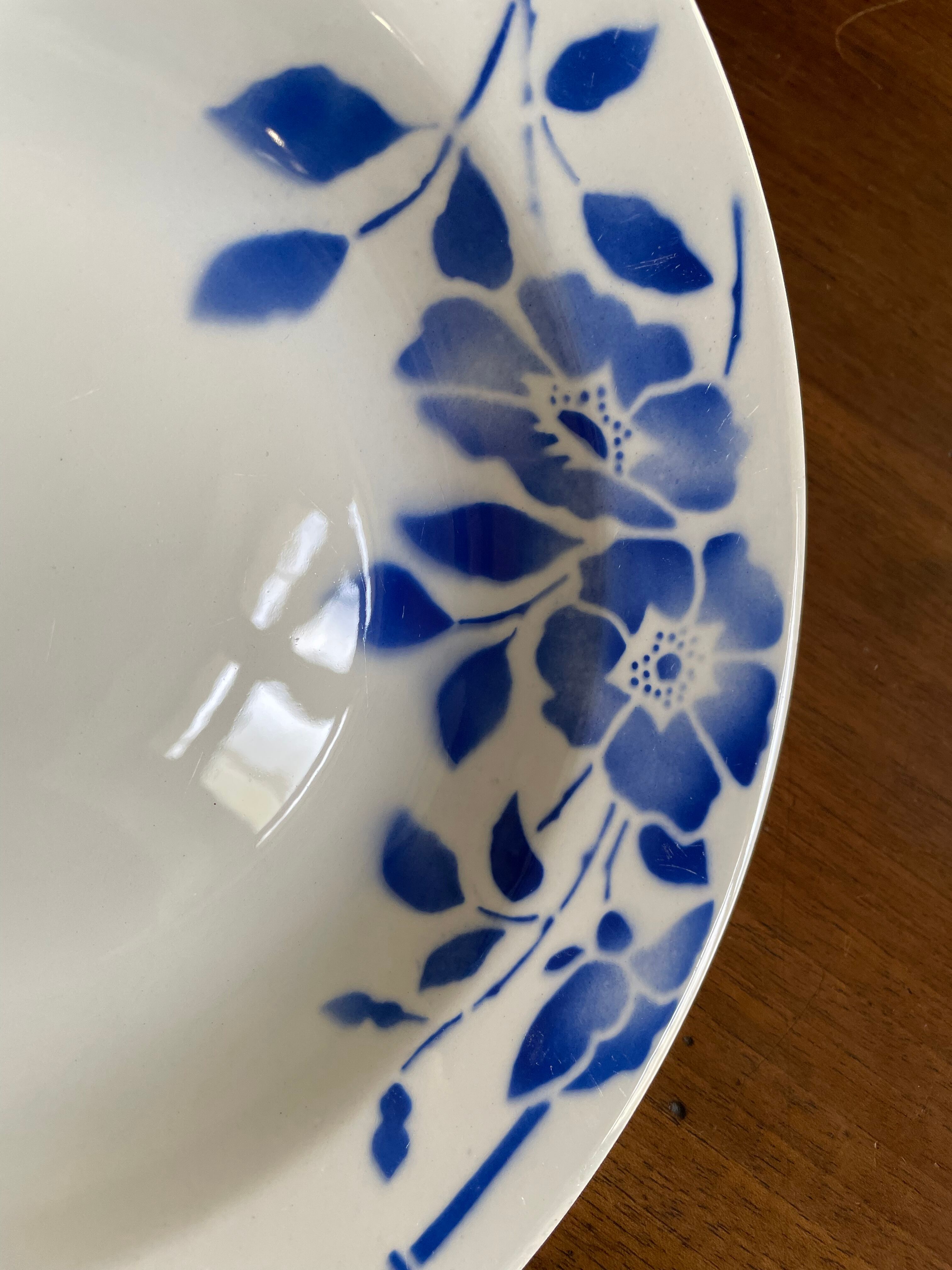 Hollow plates ceranord saint amand blue flower