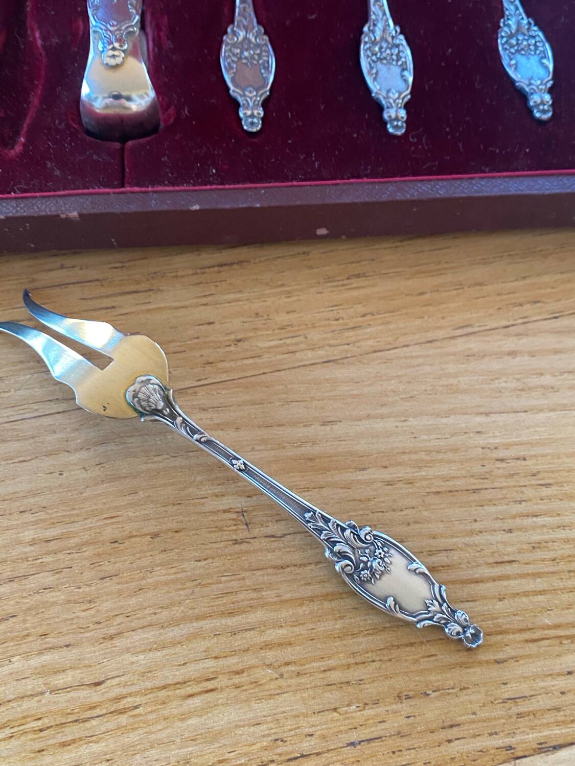 Solid silver mignardises cutlery set