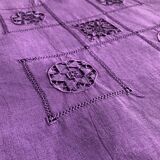 Old linen and cotton sheet iris violet