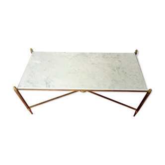 Coffee table marble white brass 60/70s