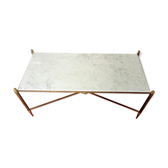 Table basse marbre blanc laiton années 60/70