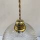 Large vintage pendant light in molded pressed glass