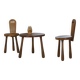 Ensemble de 2 chaises et une table brutaliste pour enfant 1960’s