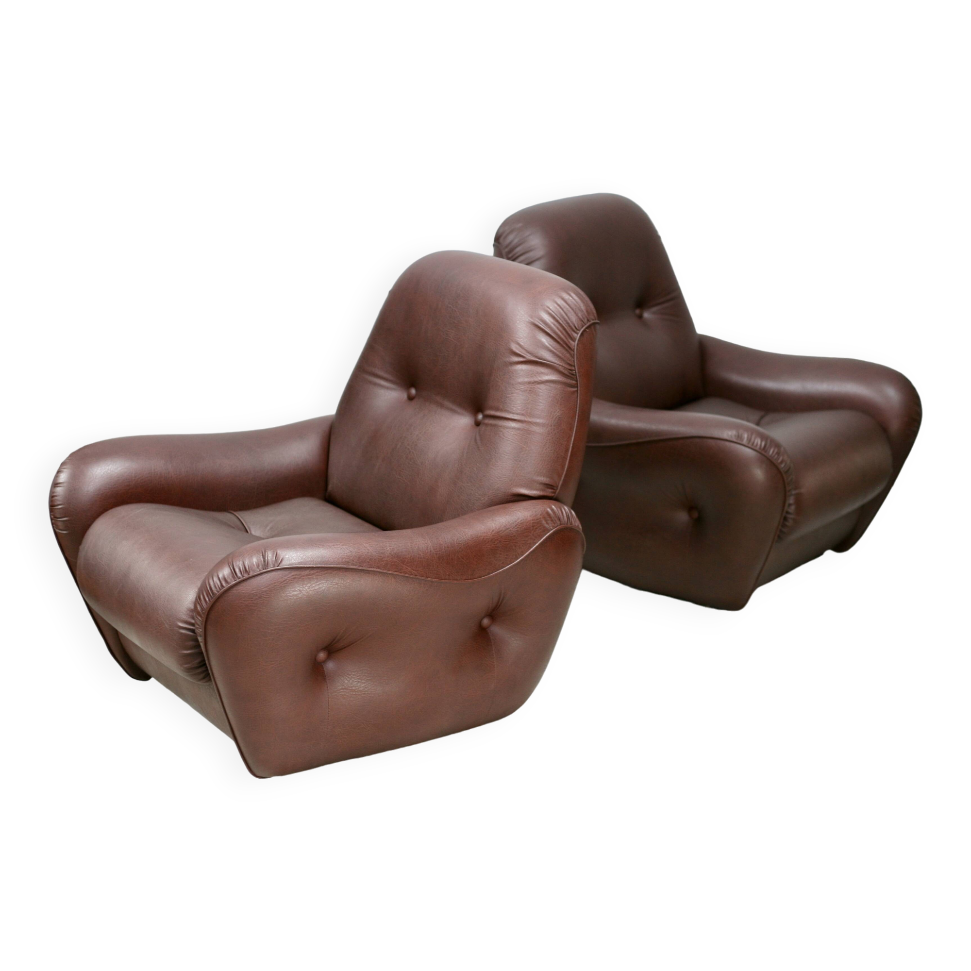 Pair of "space age" armchairs. Circa 1970