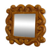 Carved wooden mirror