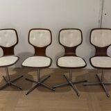 Lot of 4 vintage swivel chairs in the style of Arne Jacobsen.