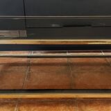 Table basse en verre et laiton doré