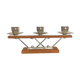Scandinavian chandelier in teak and chrome metal 70s