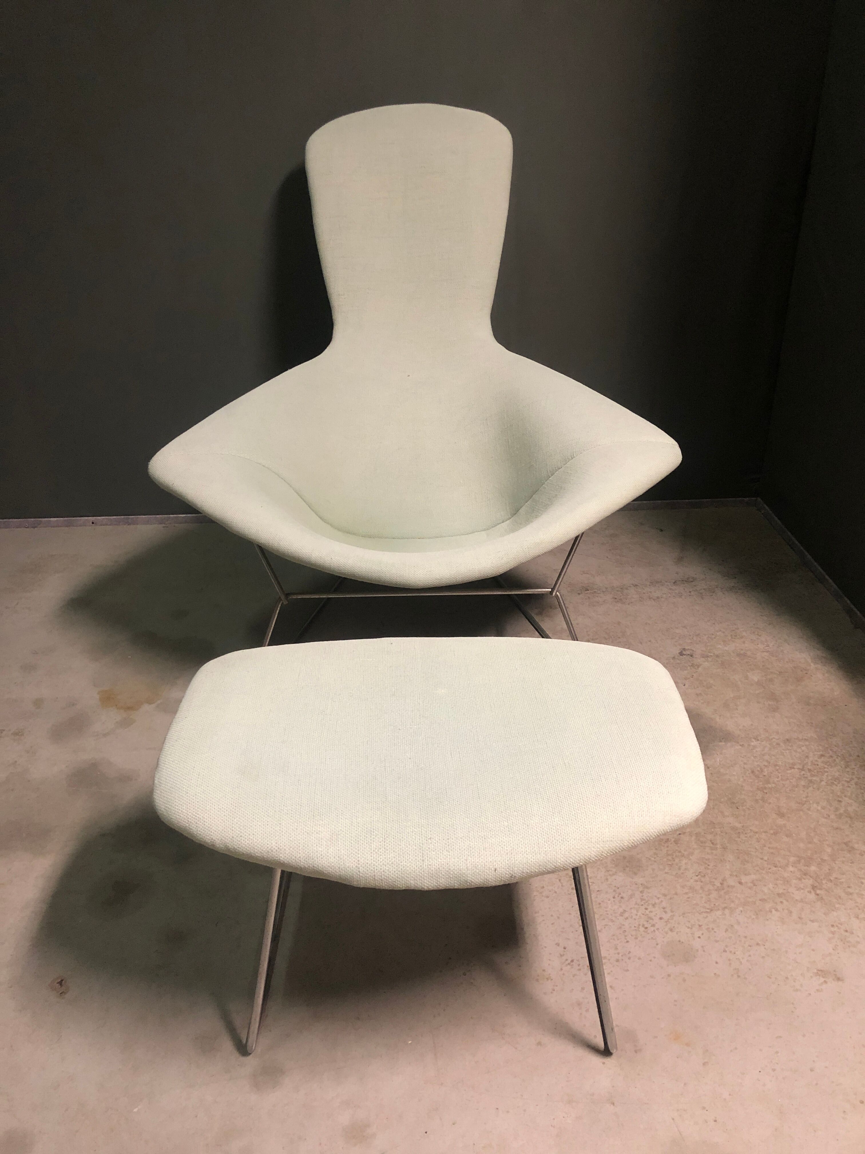Bird chair and footstool by Harry Bertoia, Knoll