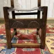 Set of 6 English chairs in oak and fine leather from the late 19th century.