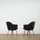 Set of two Eero Saarinen leather armchairs for Knoll