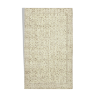 Handwoven vintage anatolian beige rug 166 cm x 276 cm