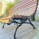 Old slatted public bench