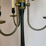 Vintage floor lamp in black and gold metal with lampshades