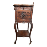 Louis XV Nightstand in Walnut and Marble 1930