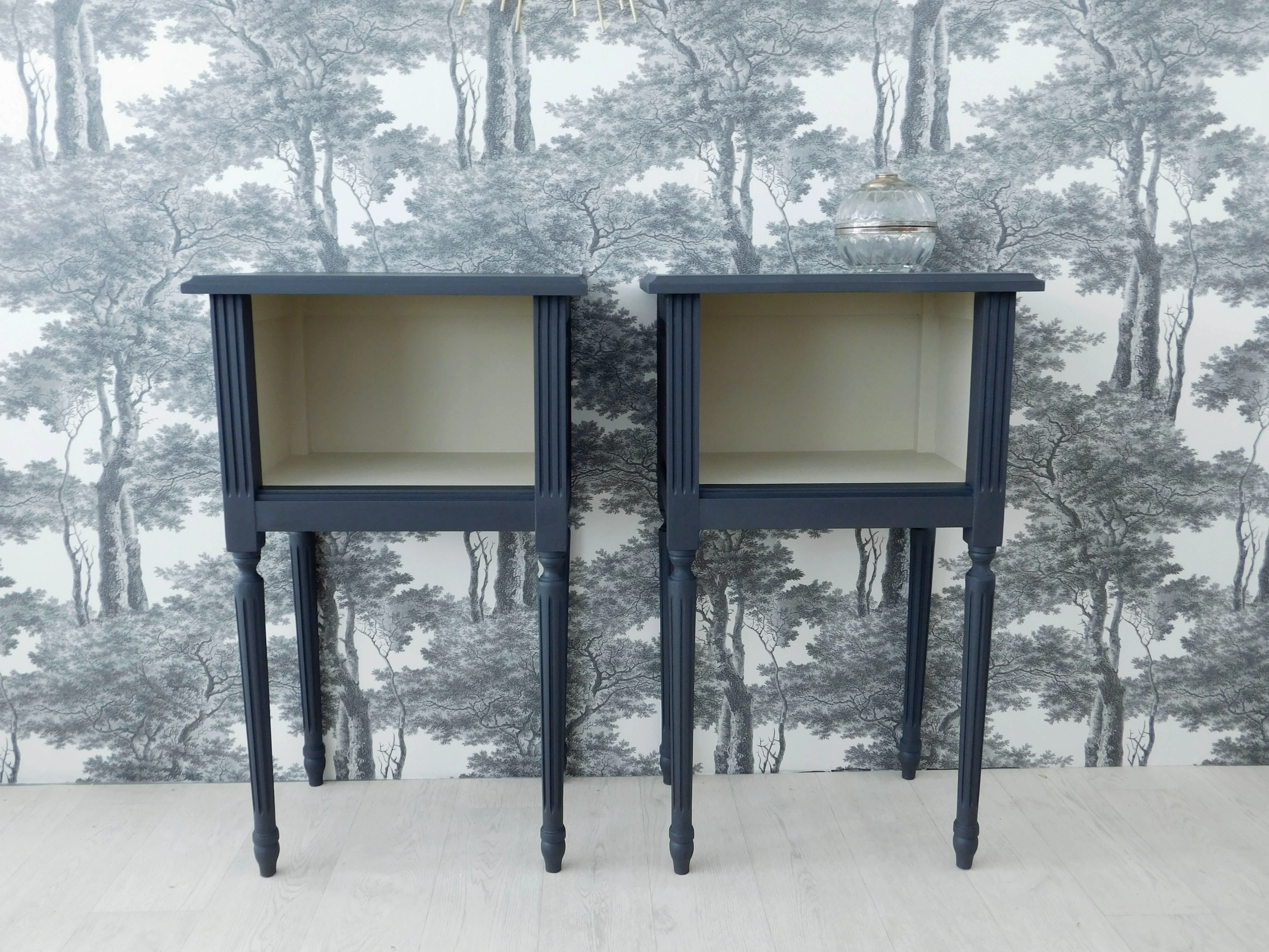 Classic black and raw nightstands