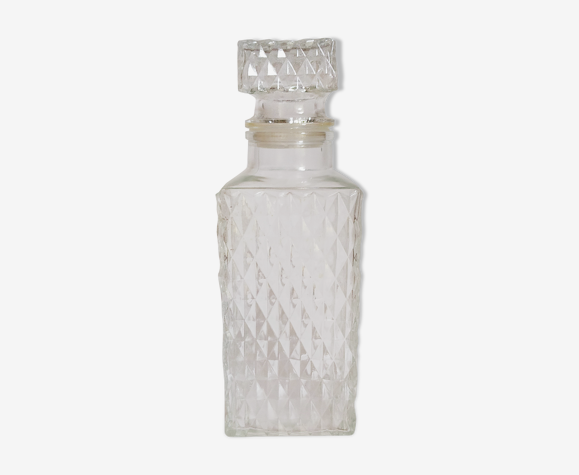 Carafe à whisky en verre à losanges vintage