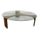 Mid-Century Modernist Wenge and Glass Round Coffee Table, 1970s