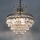Chandeliers, brass crown ceiling lamp, 5 floors, 3 lights, glass tassels. Year 80 90