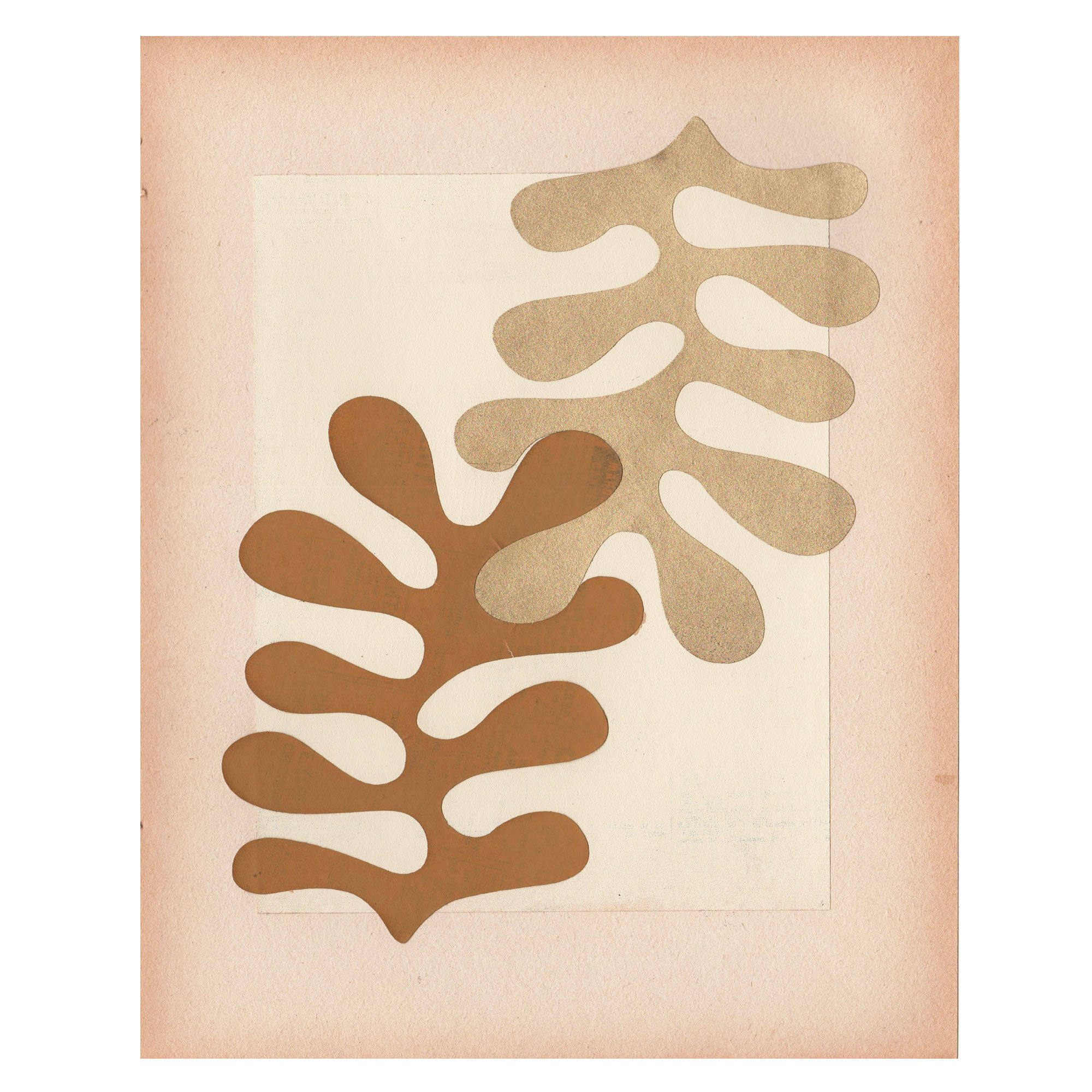 Original Matisse-inspired collage dated and signed without frame