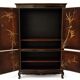 Meuble asiatique de rangement en bois peint, style chinois traditionne