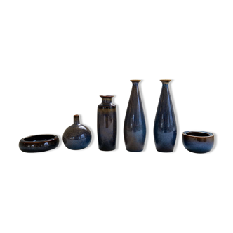 Midcentury Modern Collection of 6 Vases by Carl Harry Stålhane Rörstrand Sweden