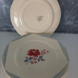 Lot of 6 flat plates Digoin Sarreguemines