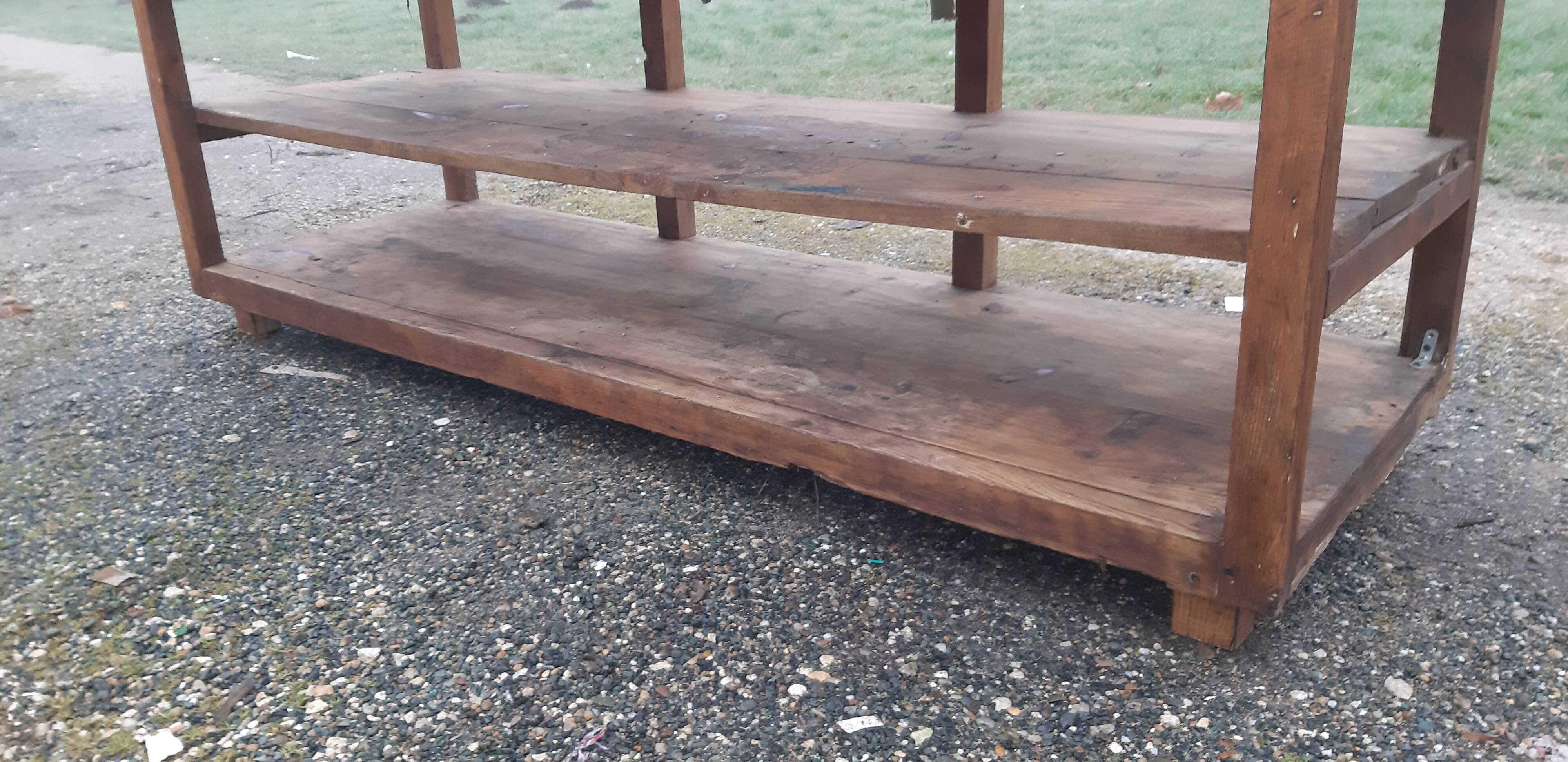 Pine Drapier Table, 2 Drawers, 2 Floors
