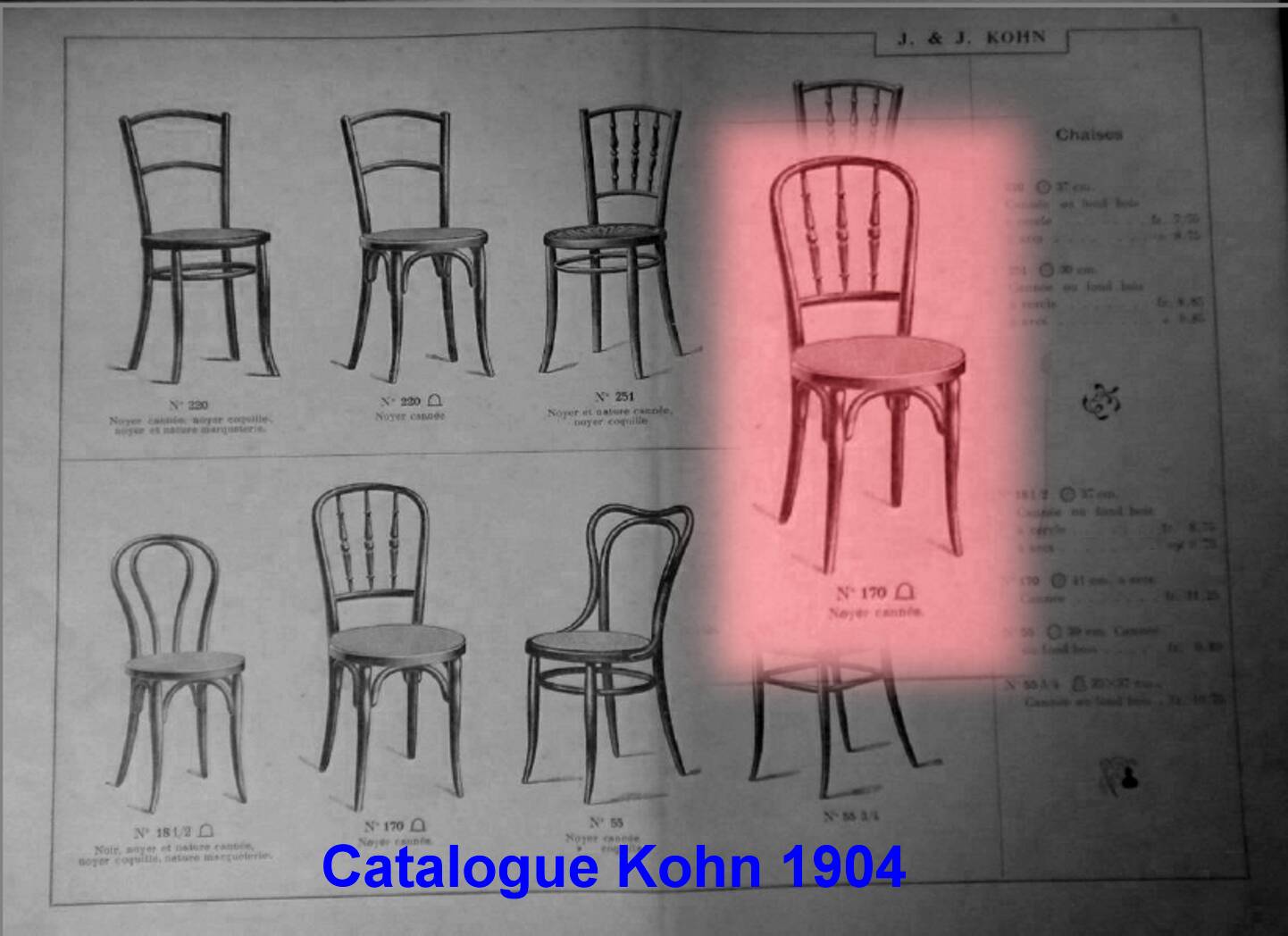 Set of 2 Kohn bistro cane chairs 1920 - bentwood -