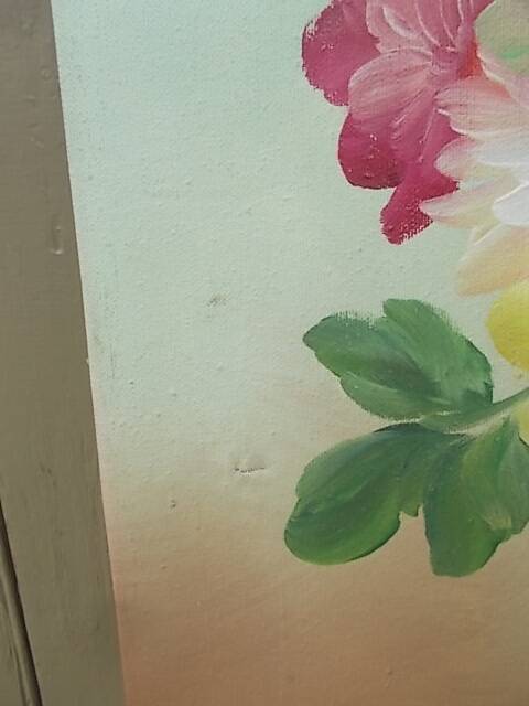 Large painting of a bouquet of flowers 91.5 x 60.5