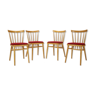 Set of four dining chairs/Tatra Pravenec, 1970's.