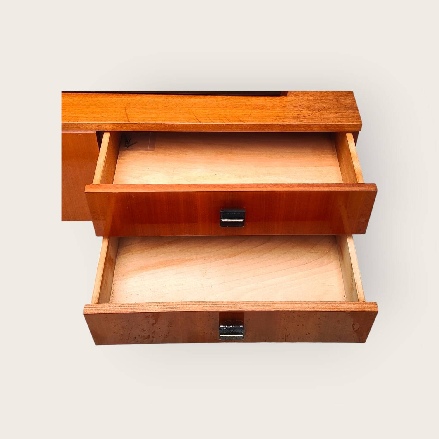 Teak veneer sideboard, mid-20th century