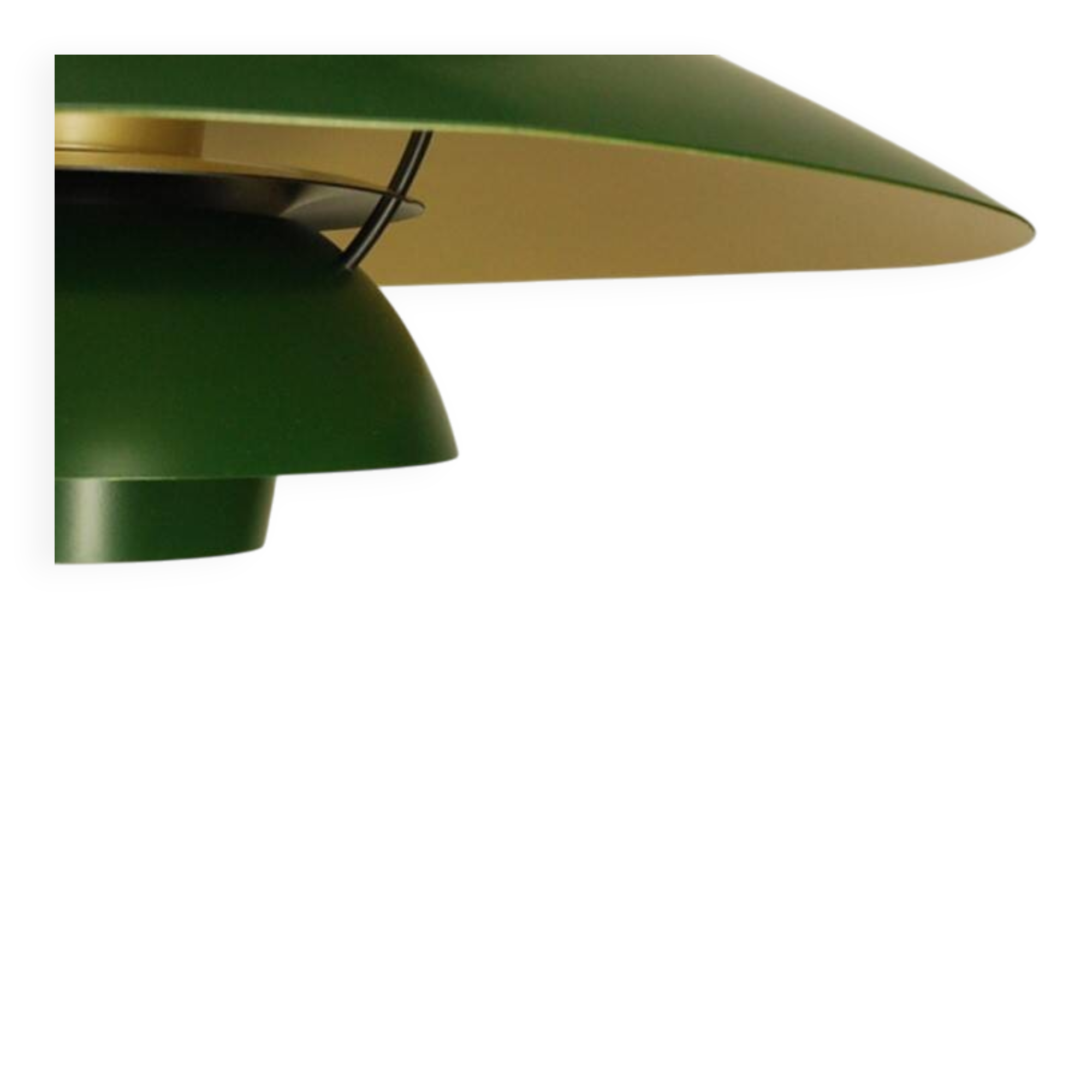 Suspension PH5 verte et dorée par Louis Poulsen pour Poul Henningsen