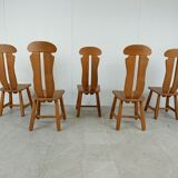 Set of 5 dining chairs by Depuydt Belgium1960s