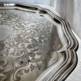 Sheffield chiseled silver metal tray