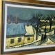 Mid Century Danish Oil on Panel – Winter Landscape – Erik Hilströml