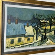 Mid Century Danish Oil on Panel – Winter Landscape – Erik Hilströml