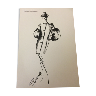 Nice press fashion illustration by Guy Laroche. Fall -Winter 1988 Collection 1988/1989