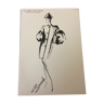 Nice press fashion illustration by Guy Laroche. Fall -Winter 1988 Collection 1988/1989