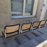 Set of 4 Marcel Breuer chairs model B32 in cane